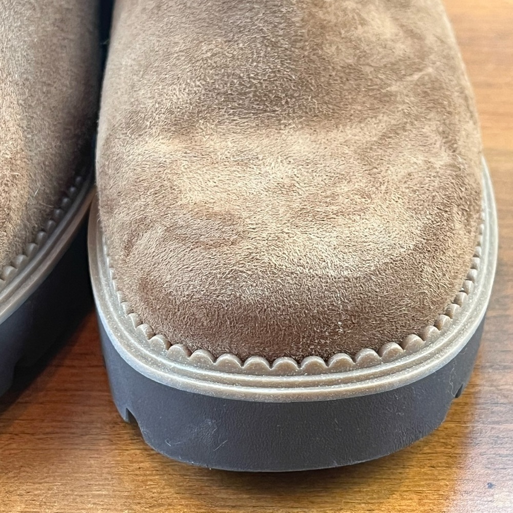 Vionic Fairfax Suede Tan Slip On Mules Clogs Sz 7.5 Lug Soles Orthopedic Insoles - Picture 14 of 15
